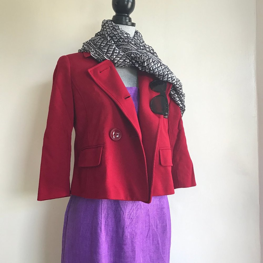 VINTAGE Santa Fe Midi Linen Purple Sheath Dress S - Picture 11 of 11